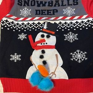 Spencer's | Sweaters | Spencers Snowballs Deep Naughty Ugly Christmas  Sweater Xxl | Poshmark